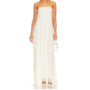 WeWoreWhat Strapless Lace Maxi